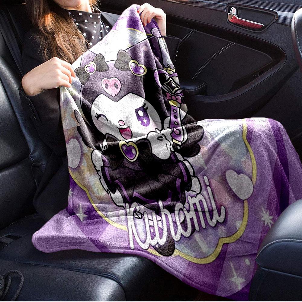 1pc Kuromi Cute Character Home Decor Blanket - Seasonal Universal Cozy Washable Gift for All Ages, Perfect for All Families, Available In Mu