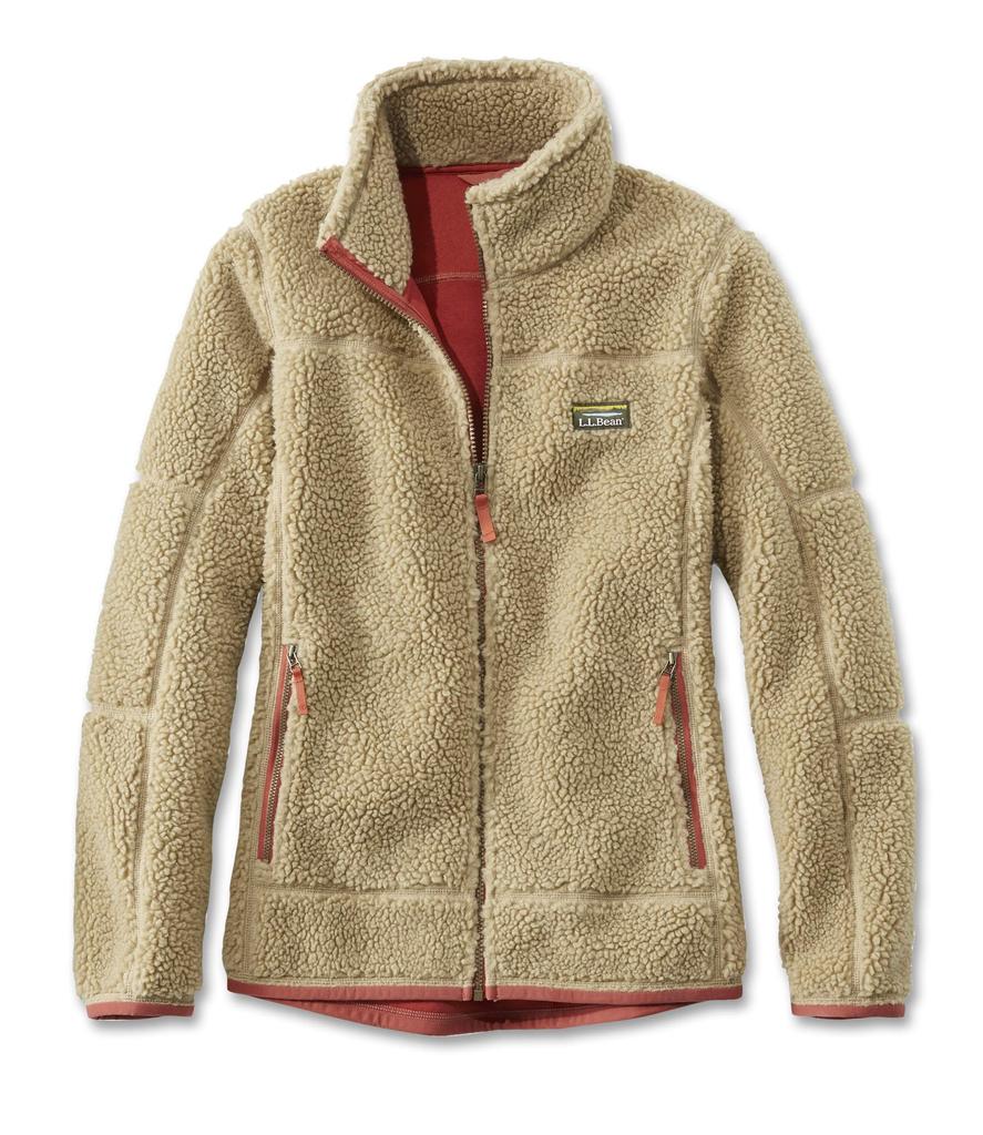 LLB Mountain Pile Fleece Jacket US Fit Regular XS Size Sandstone Brown 1000046361 Women's