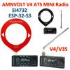 AMNVOLT V4/V3S ATS MINI Radio with Headphone Amplifier Portable AM FM Radio Receiver 1.9inch IPS Screen for Indoor Outdoor