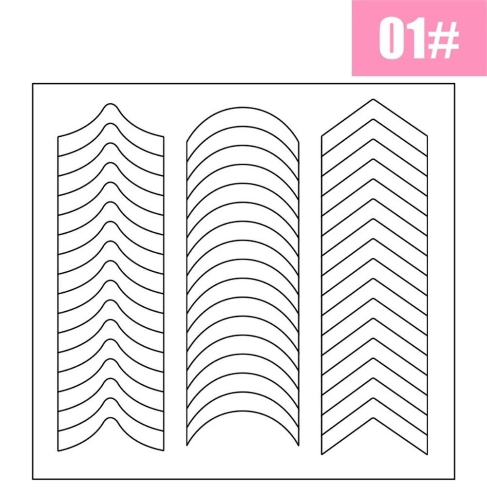 White French Nail Art Stickers Form Fringe Self-Adhesive Nail Art Sticker DIY Decoration Strip Tips Fringe Tip Decals