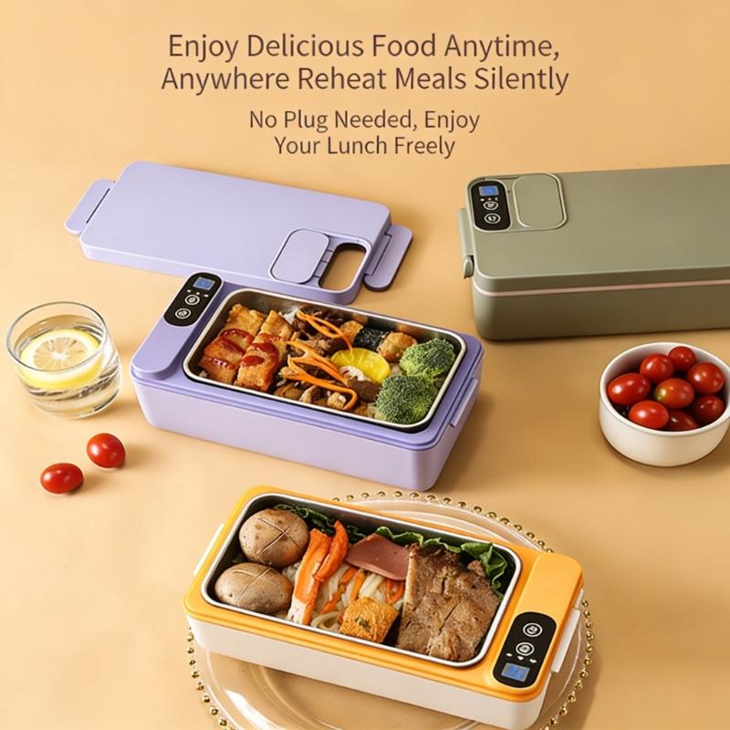 Portable Electric Lunch Box 1L Capacity Thermal Food Warmers Lunch Heating Box For Work School Camping And Home Use