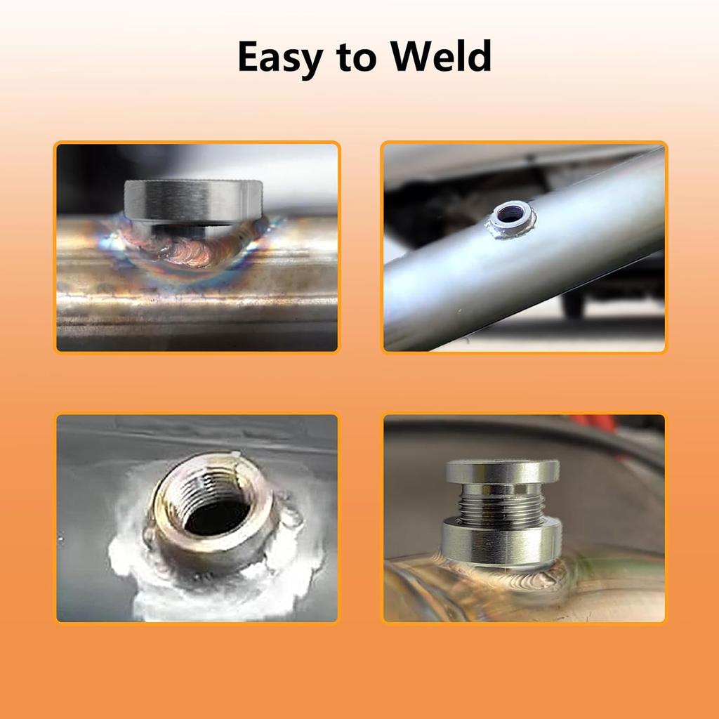 O2 Oxygen Sensor Bung And Plug 304 Stainless Steel M18-1.5,Oxygen Sensor Bung Stepped Style With Plug, Suppied By Hohnnyreet (2, Silver, M18 X 1.5)