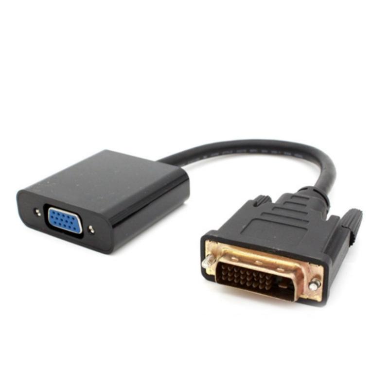 DVI 24+1 Pin To VGA Adapter Cable 125mm Long DVI-D To VGA Converter with Integrated Chip Support 1080P Video Output