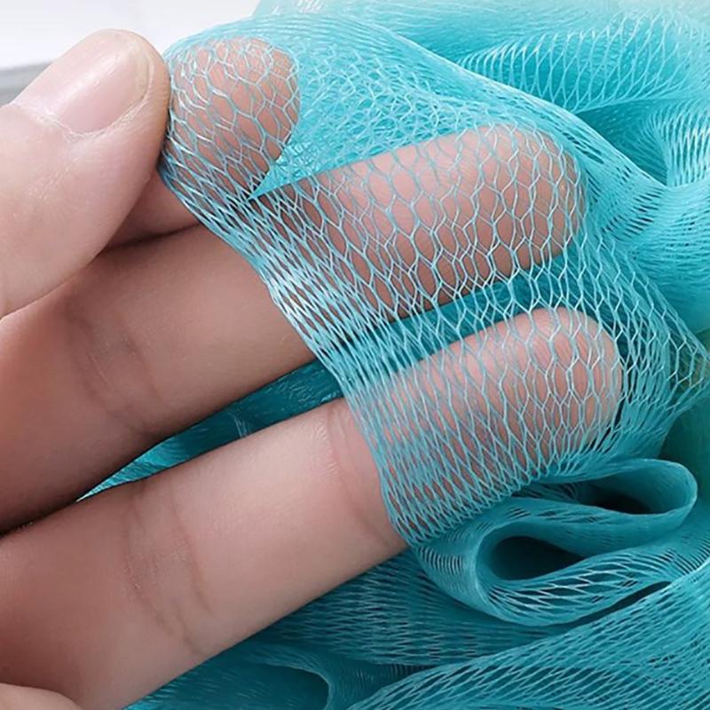 Große zweifarbige Duschbälle, bunte, weiche, gefrostete Schaumbadblume aus PE, weiches Schrubbernetz, zweifarbige Badeblume