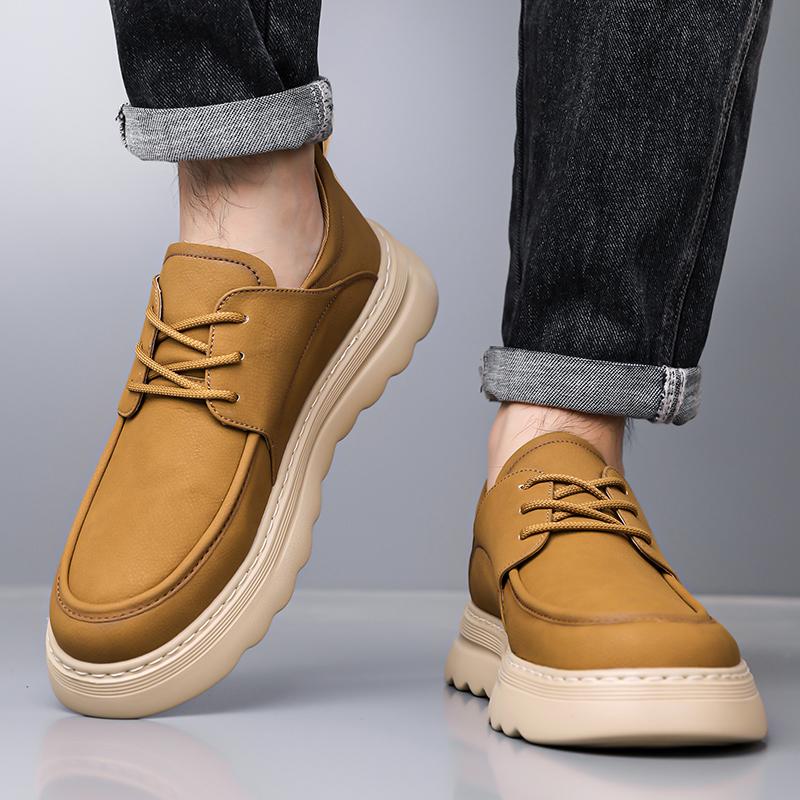 Men's New Leather Casual Shoes Comfortable Men's Sneakers Non-Slip Skate Shoes Minimalist Comfort Sneakers Walking Shoes