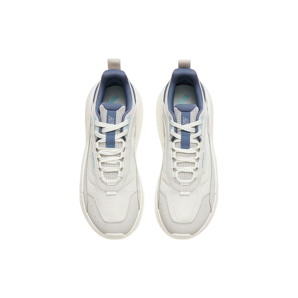 Anta Unrestrained Series Slip Resistant Lightweight Low Top Sports Casual Shoes Men Sneakers White Gray Blue 912328823-3