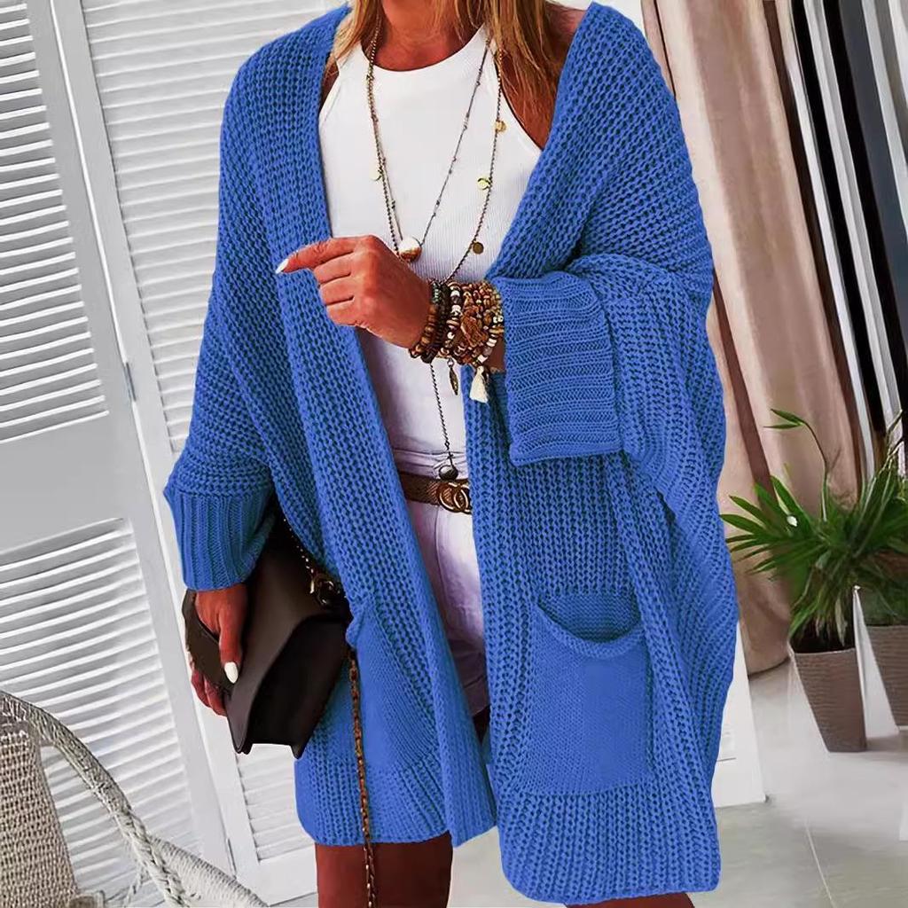 Women's Plus Size Autumn/Winter Pocket Cardigan Sweater Coat