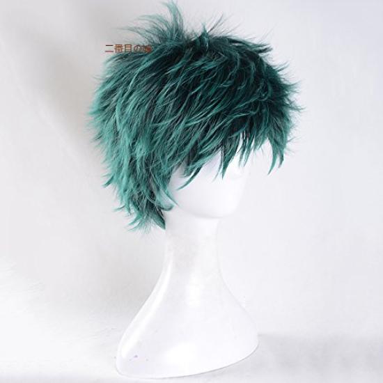 cosplay wig from The Second cool short perfect for parties and disguises 2 bonus items Heat-resistant Castle, iron/green, hair, +