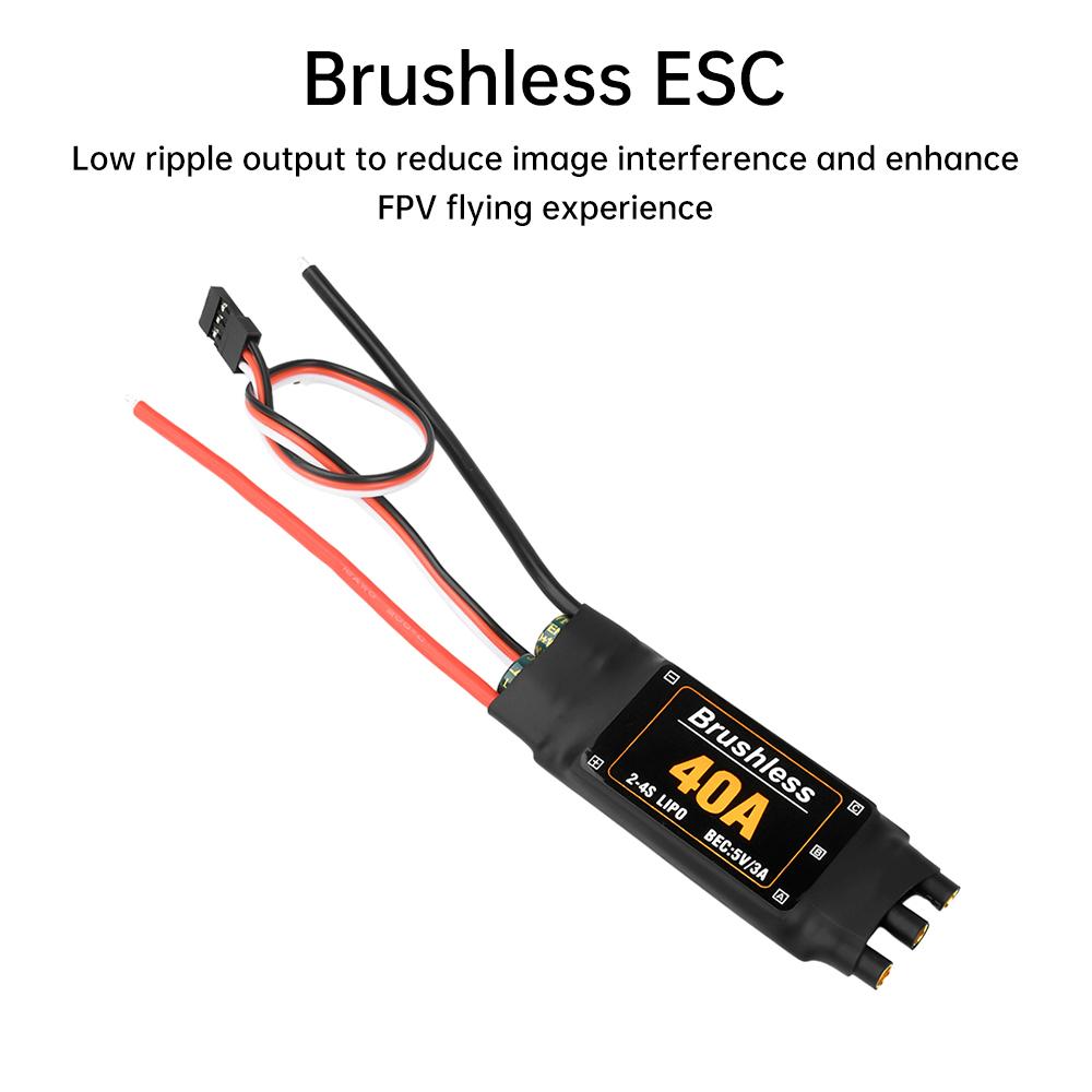 40A ESC Brushless Control 2-4S with 5V 3A UBEC for RC FPV Quadcopter Fixed Wing Aeromodelling A2212 A2208 A2217 Small KV Series