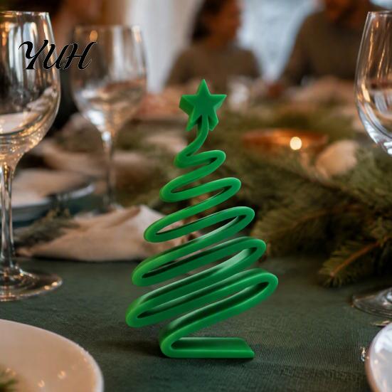 Indoor Outdoor Festive Display 3D Printed Minimalist Christmas Tree Desktop Ornament, Modern Holiday Table Living Room Accents Sign for Bedroom