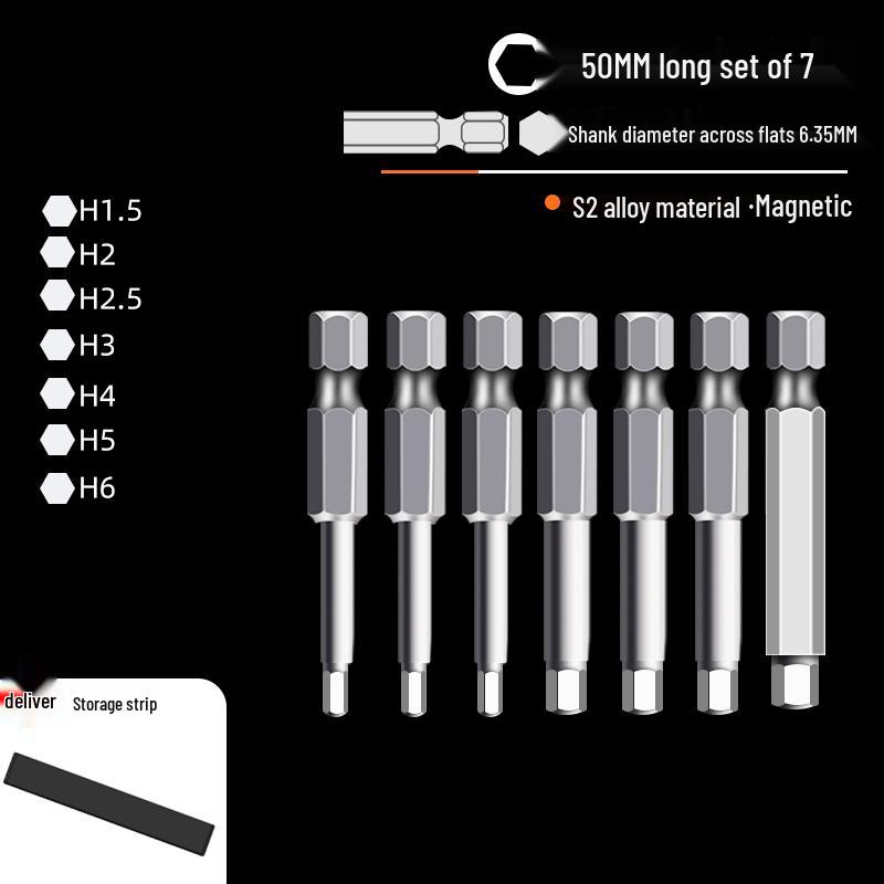 Hexagonal High Hardness S2 Bit Set for Pneumatic & Electric Screwdrivers