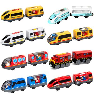 RC Elektrische Zugset Lokomotive Magnetischer Zug Diecast Slot Spielzeug Passend für Marken Holzbahnschienen Spielzeug für Kinder Geschenke