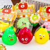 Anxiety Relief Toy Cartoon Fruit Squeeze with Bell Ball Chain Stress Slow Rising Sensory Fidget Keychain Pendant Party Favors Soft