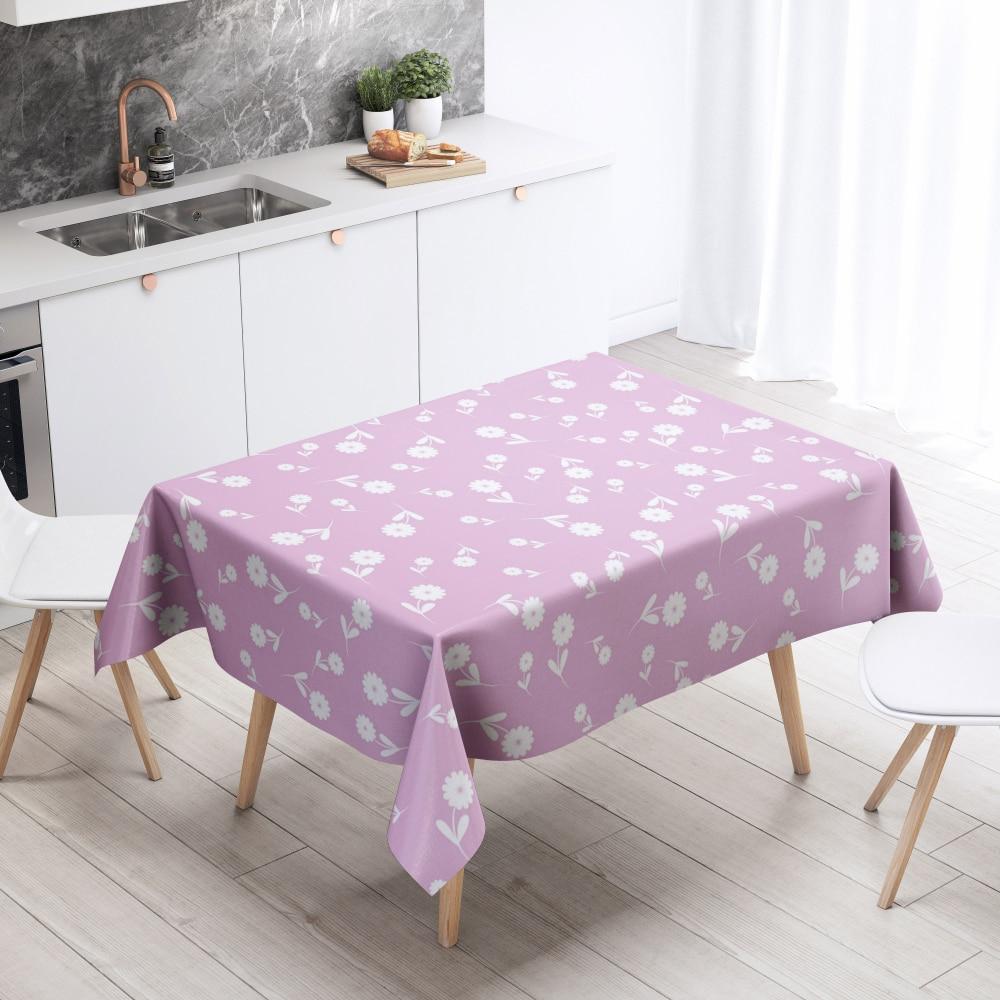 Cartoon Floral Tablecloth Home Decor Anti-Stain Waterproof Table Decoration Rectangular Kitchen Fireplace Countertop