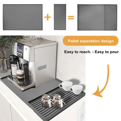 Silicone Coffee Mat with Raised Edges Bar Mat Spill-proof Easy To Clean Non-slip Kitchen Spill-proof Mat