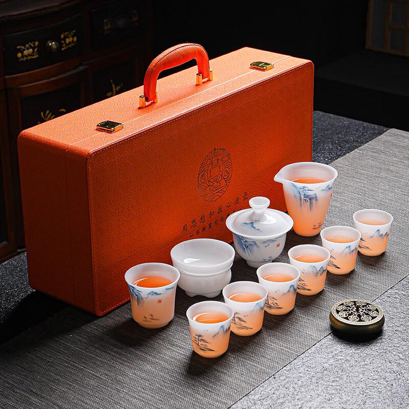 DARUNYAO Luxury Ice Jade Ceramic Tea Set