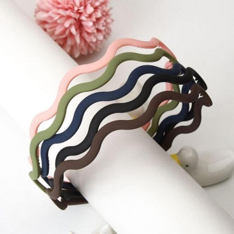 Matte Wave Simple Headband brown