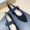 Fashion Flat Shoes for Women 2025 Spring and Autumn Ballet New French Pointed Shallow Mary Jane Shoes Large Size Women's Shoes 42 43 44