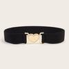 Heartshaped Designed Minimally Buckle Women Casual Elastic Waistband Daily For