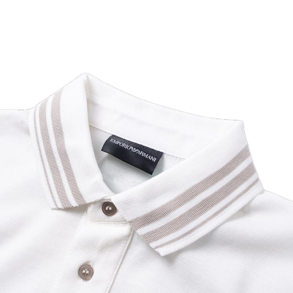 Emporio Armani Logo Straight Fit Short Sleeve Polo Shirt Men tops White EM000859AF12955-U0003