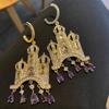 925 Silver Needle Personality Earrings Fairytale Castle Earrings for Girl Cute Earrings Women's Jewelry Party Gift