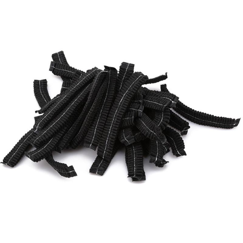 100pcs/Pack Disposable Hair Head Covers Net Bouffant Nonwovens Dustproof Anti Dust Caps Breathable Shower Bathing Hats Kitchen чёрный