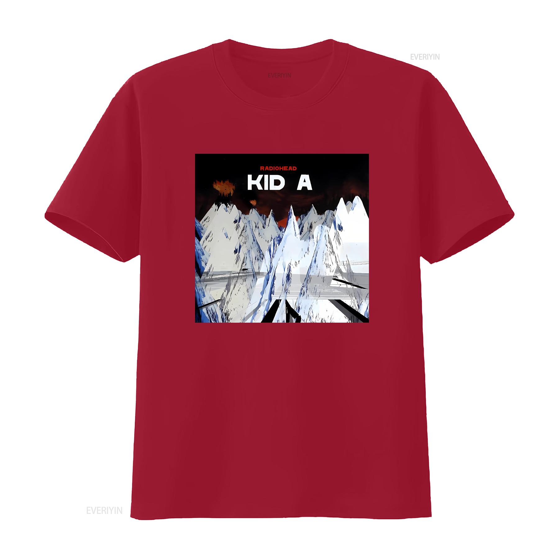 Radiohead Kid A T Shirt Band Music Alternative Rock Clothing Concert Merchandise vintage Washed graphic streetwear Comfortable S