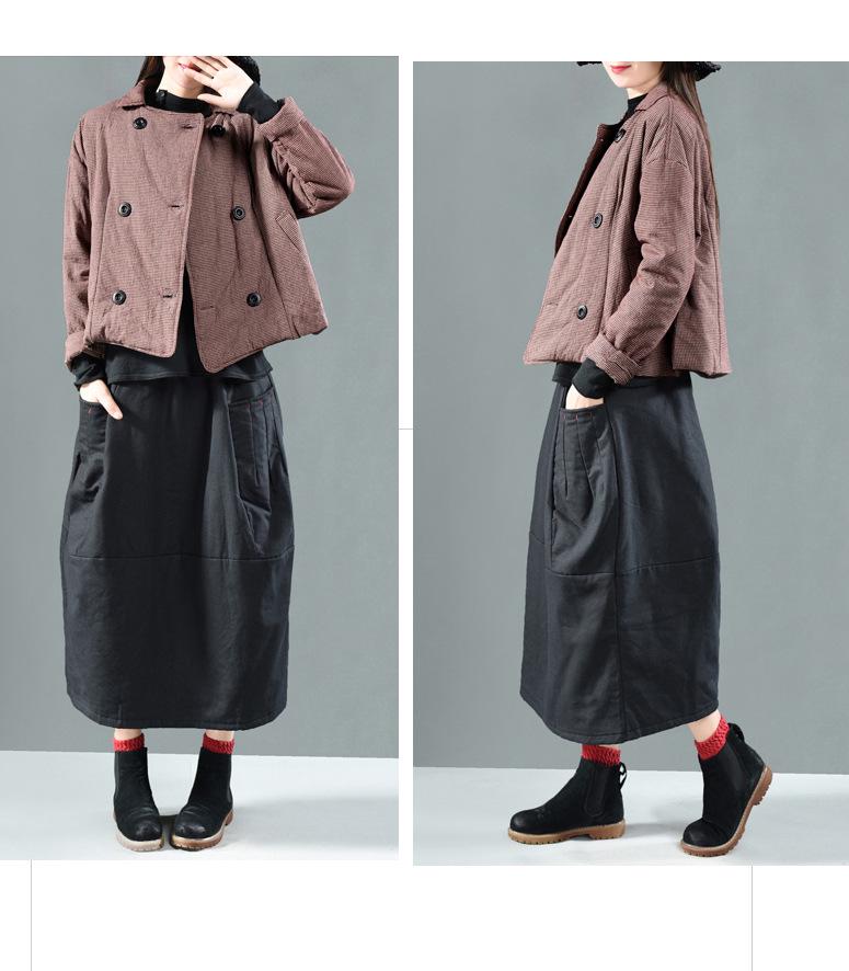 Retro Plus Size Mid-Length A-Line Skirt - Flattering, Versatile, and Artistic Design
