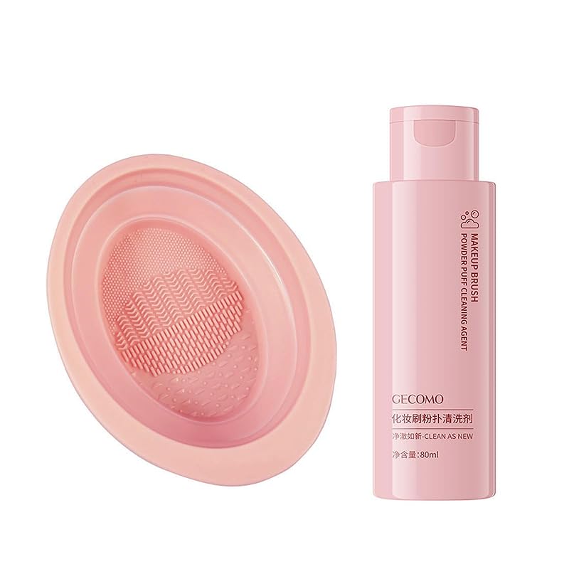 Makeup Brush Cleaner Set Makeup Brush Cleaner Mat Makeup Brush Cleanser For Deep Cleaning Tools Makeup Brush,Sponge and Puffs 2PCS
