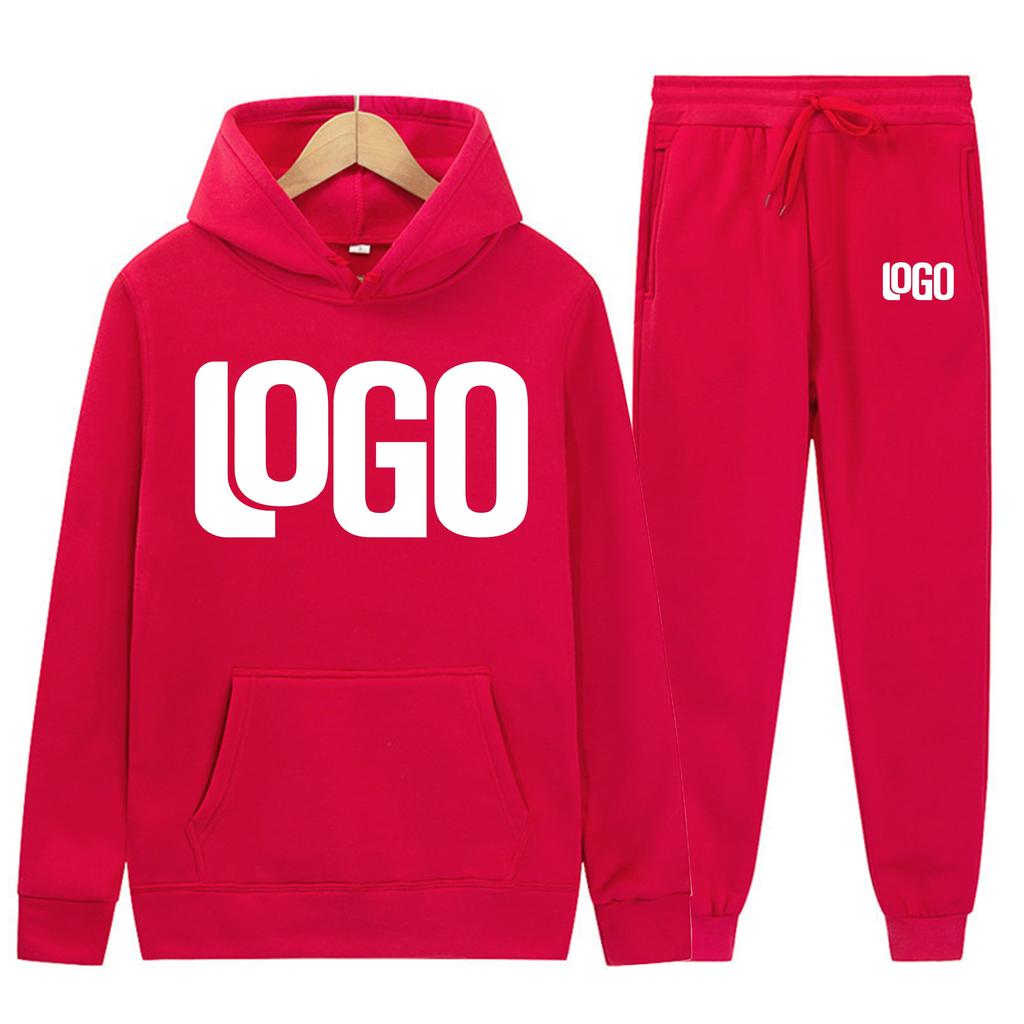 DIY10 Customization of your brand logo Men's and women's casual hoodie set street style personalized sport