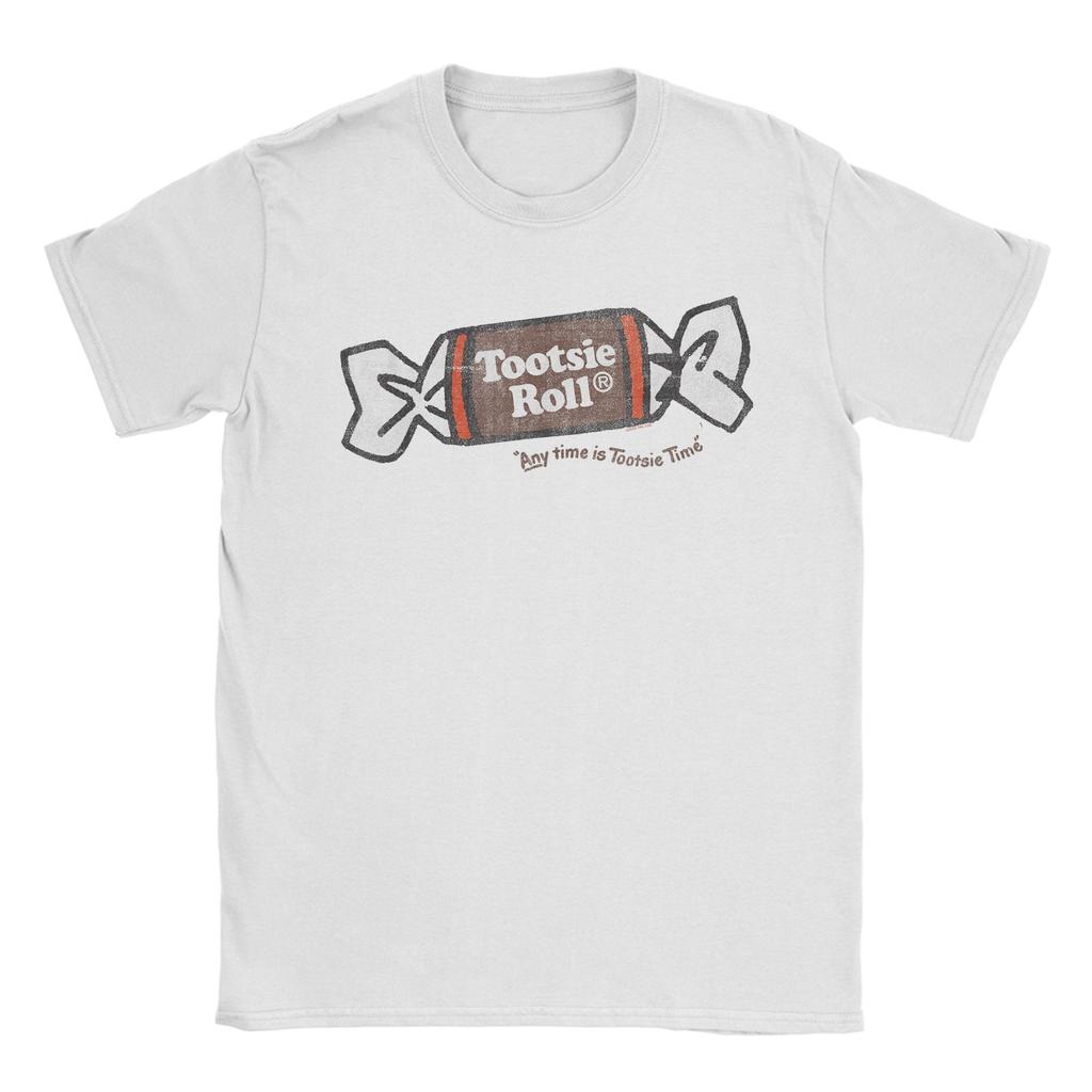 Tootsie Roll Retro Sketched Wrapper Candy T Shirts Men Vintage T-Shirt O Neck  Tee Shirt Short Sleeve Clothing Plus Size