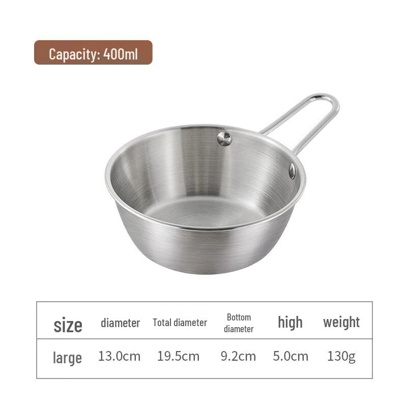 

ZISIZ 304 Stainless Steel Handled Sierra Bowls, Large (3-Pack)