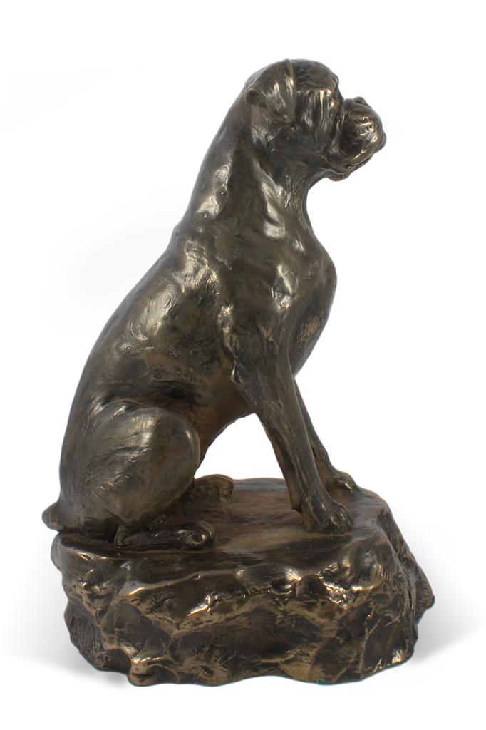 Boxer, German Boxer IV - Dog Figurine, Figure On a White Base, Trophy for Art-Dog Dog Show Exhibition