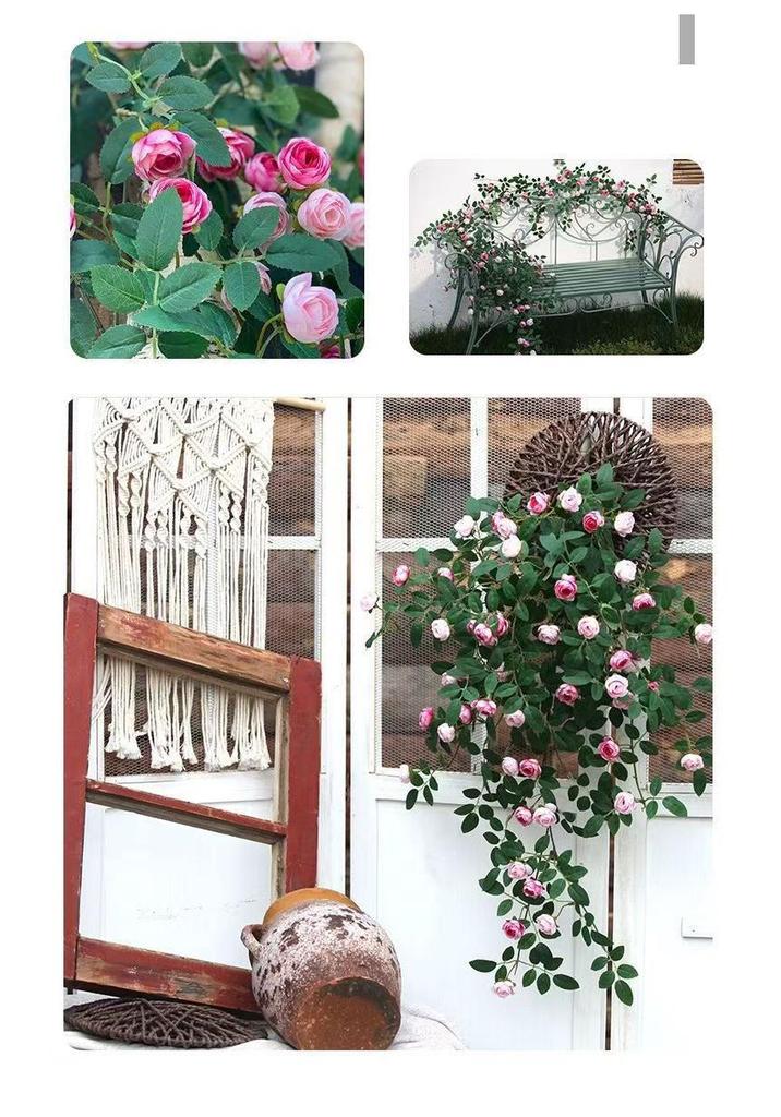 Artificial Rose Vine Wall Hanging for Indoor Decoration