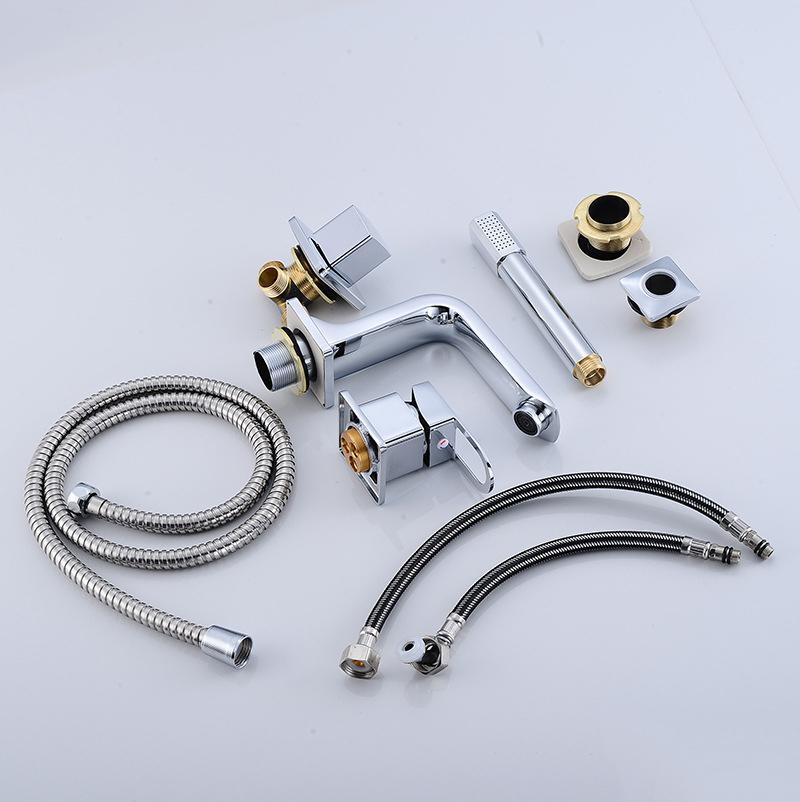 

4 шт. смеситель для ванной комнаты, смеситель для раковины, настенный смеситель для ванны, смеситель для холодной и горячей воды с ручным душем