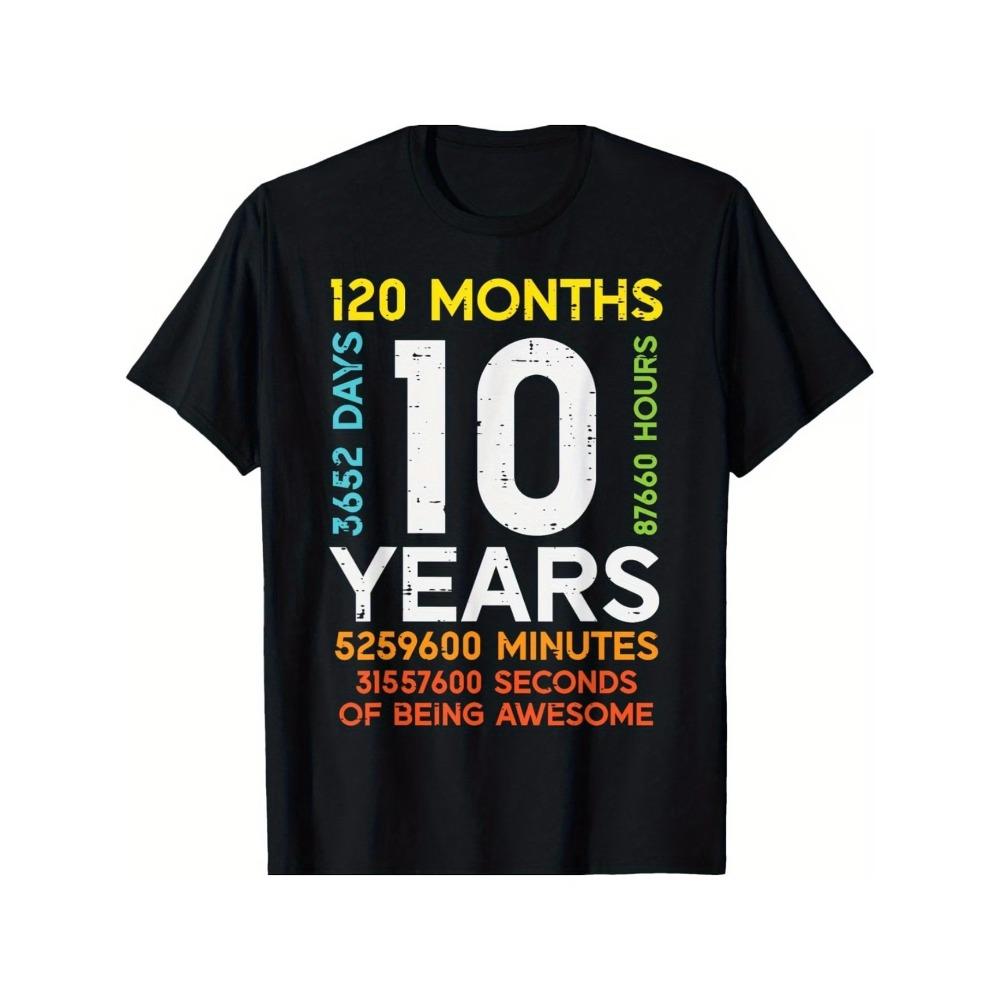 Boys Girls Clothes Tee 10th Birthday Cool Funny Print Casual Summer Children's T-shirt Fashion Kids Cotton Short Sleeved Shirts