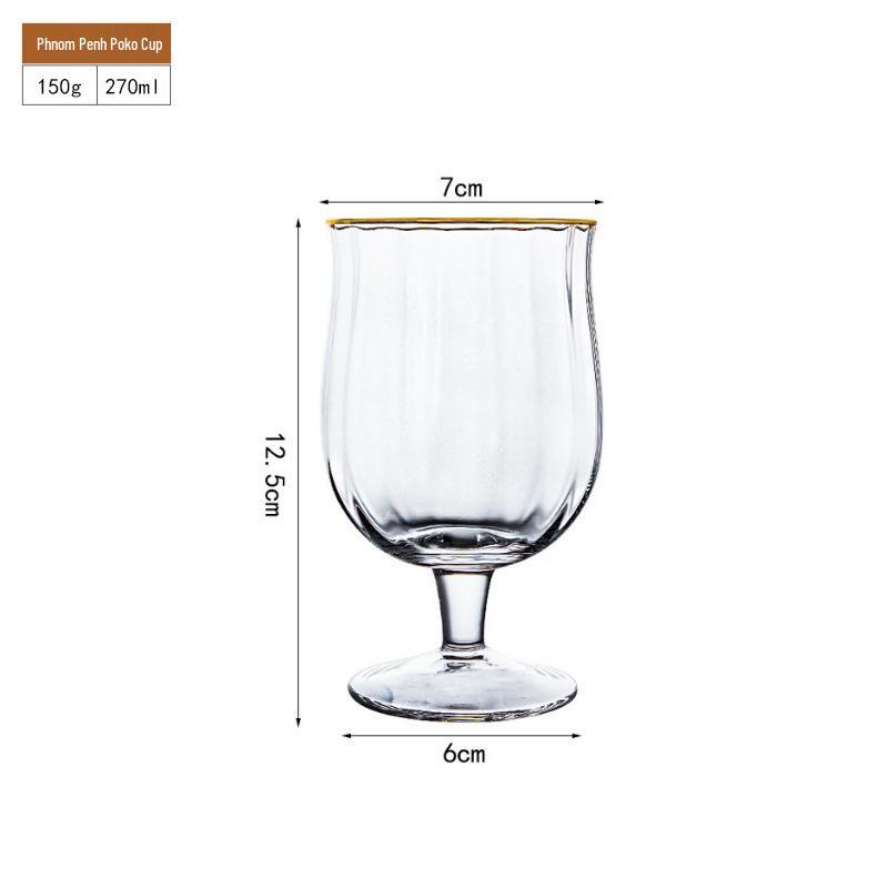 Tulip Crystal Glass Ribbed Cocktail & Juice Cup Set