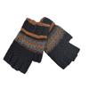 Men's Warm Half-Finger Gloves Winter Jacquard Student Writing Office Wool Gloves