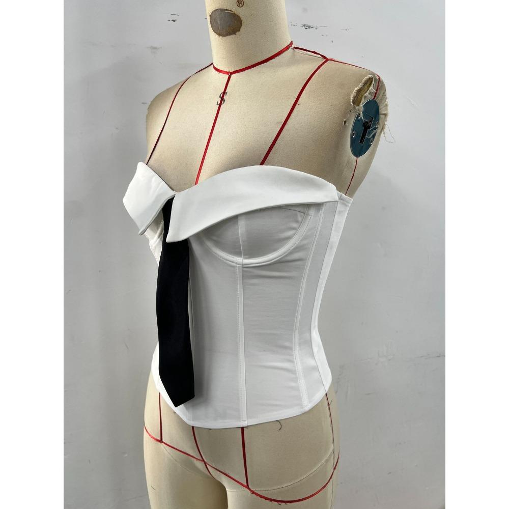 Women's Streetwear Hot Girls Tie Pure Desire Wrap Chest Solid Colour Tank Top