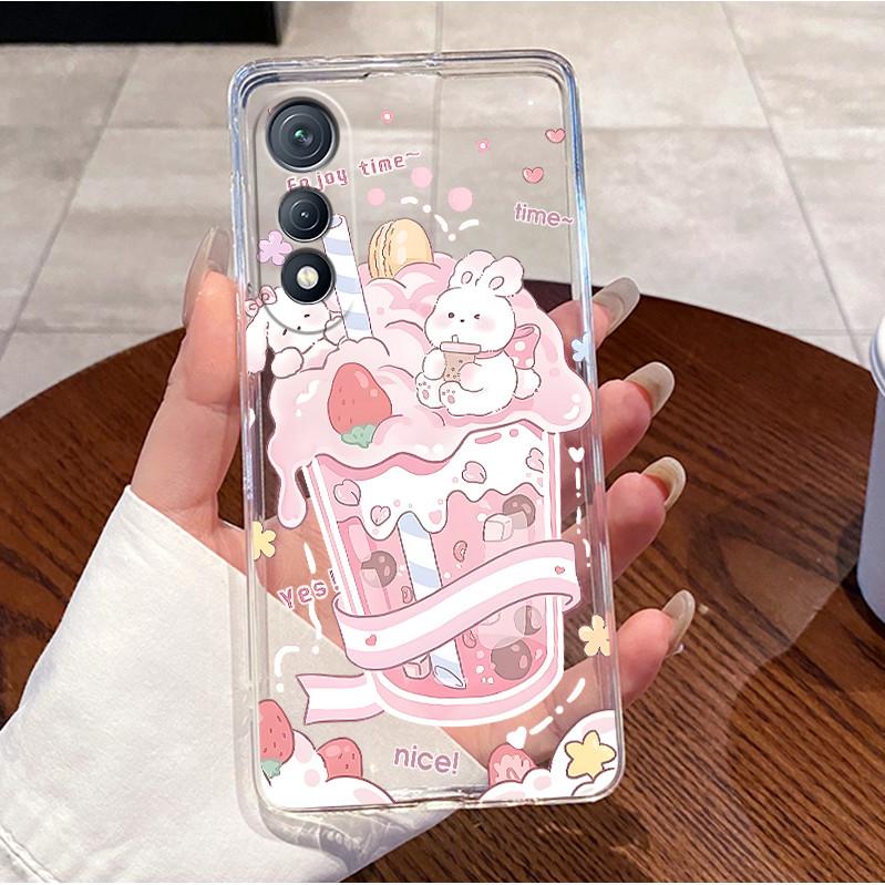 For Tecno Pova Curve 5G LJ8k Soft TPU Transparent Protective Shell Lucky Cute Pattern Goldfish Milk Tea Rabbit Back Cover