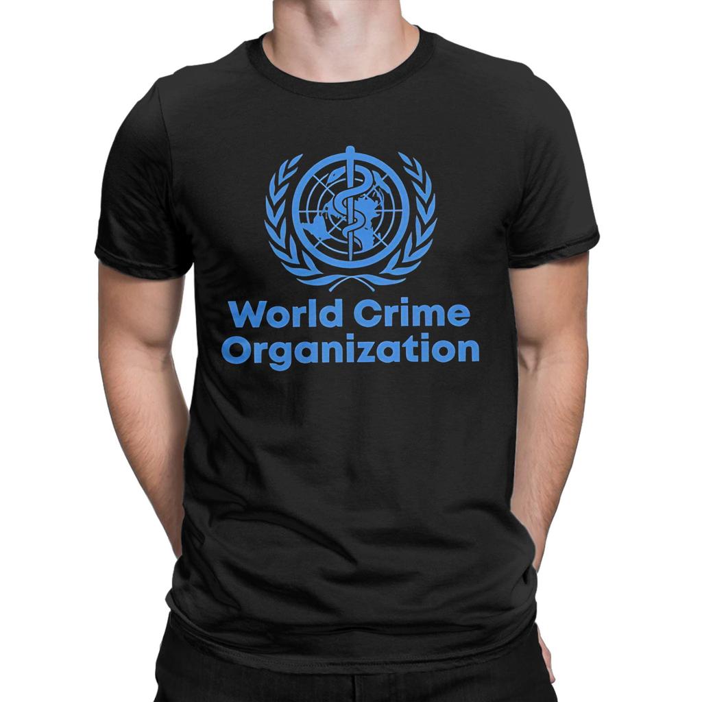 WHO World Health Organization Super Earth TShirts for Men Pure Cotton Tee Shirt Round Neck Short Sleeve T Shirts Clothing