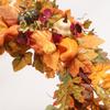 Fall Wreath Eye Catching Unique Artificial Maple Leaf Pumpkin Wreath for Home Front Door Decor