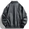New Lapel Jacket for Men's Autumn High Street Handsome Heavy Embroidered Couple Jacket for Young Lapel Leather Jacket
