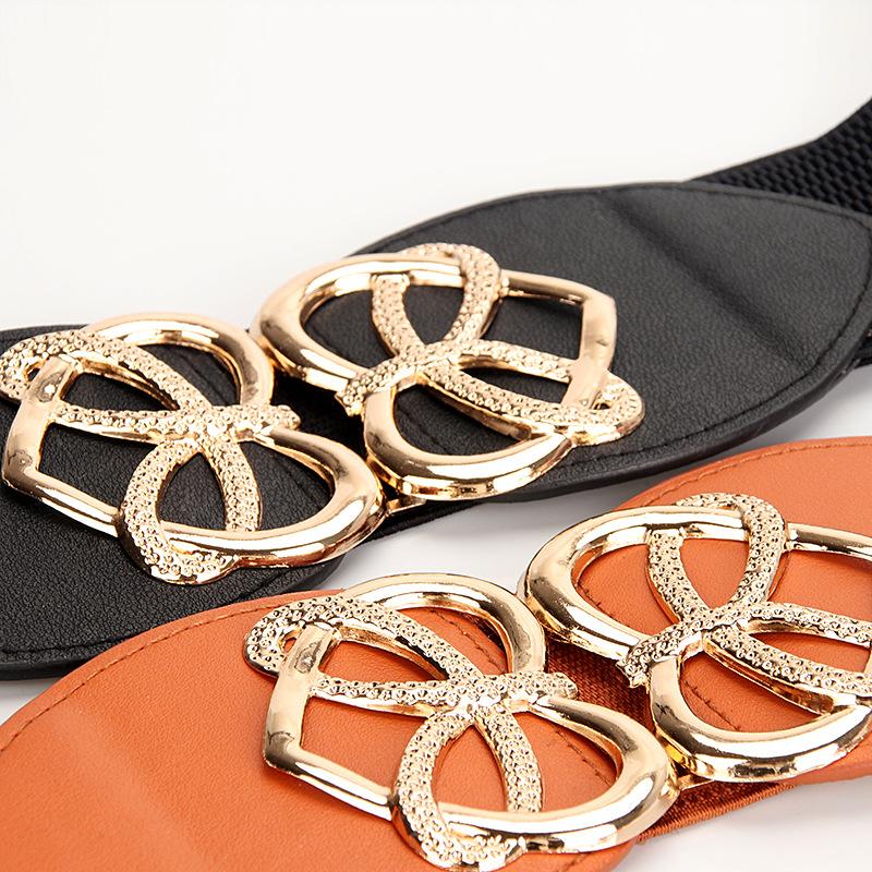 New Women's Elastic Belt, Fashionable and Versatile Decoration with Dress, Simple Waist-hugging Wide Waist Seal
