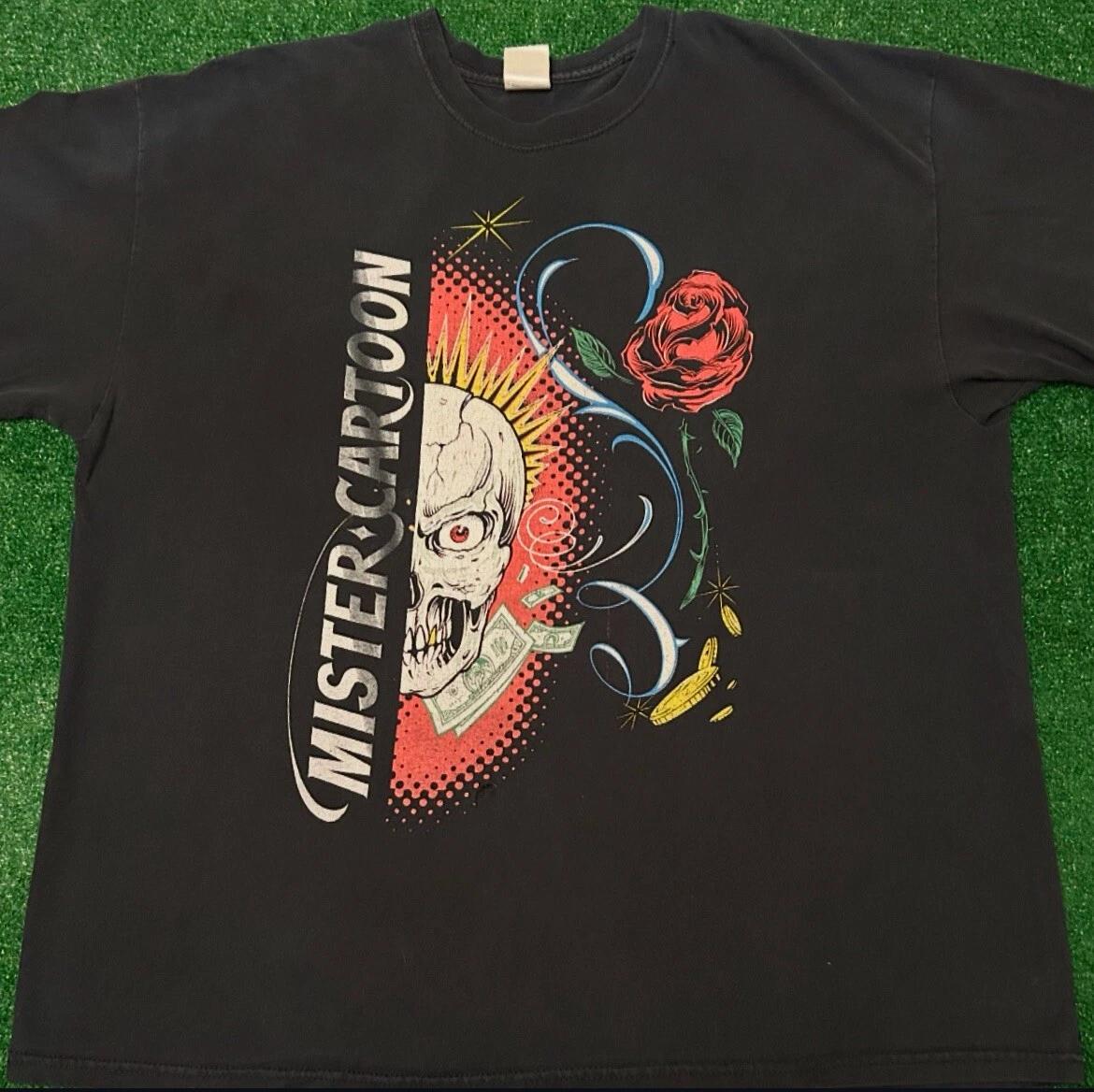 Vintage 90s Y2K Mister Cartoon Tattoo Graffiti Metro PCS Collab VTG Shirt XXL XL
