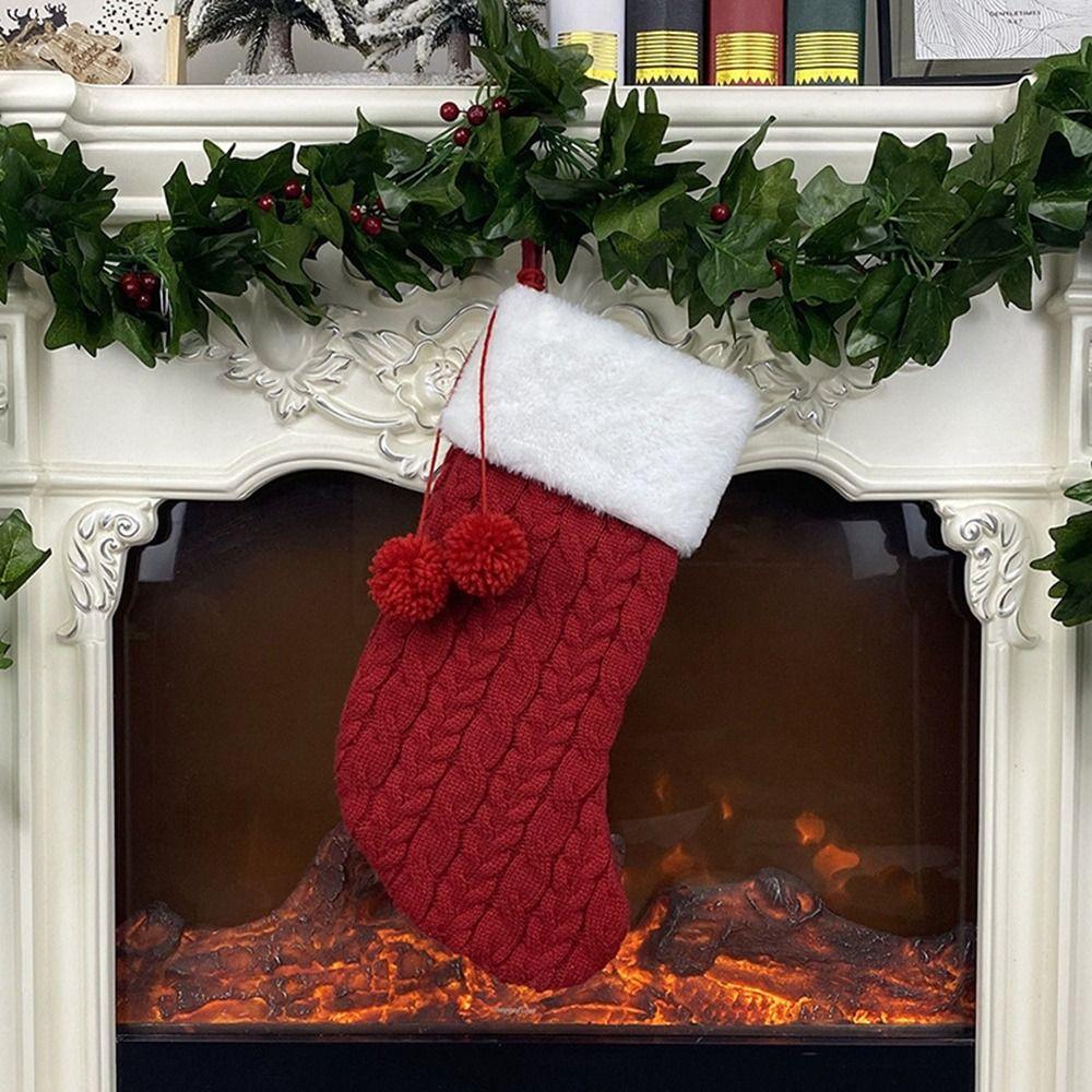 Large Capacity Christmas Knitting Stocking Personalized Christmas Tree Pendant  New Year