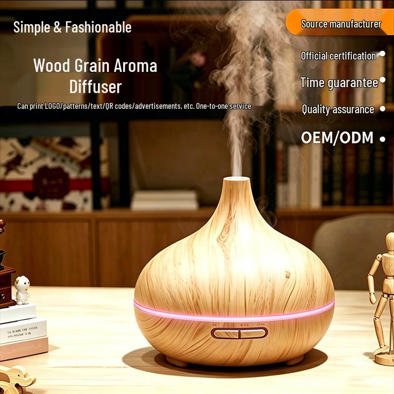 Silent Large Mist Aroma Diffuser: Cross-border Wood Grain Humidifier with Automatic Spray