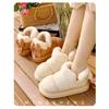 Butterfly Knot Cotton Slippers for Women In Winter, with A Bag Heel and Plush Cotton Shoes for Warmth and Thick Soles, Worn Externally