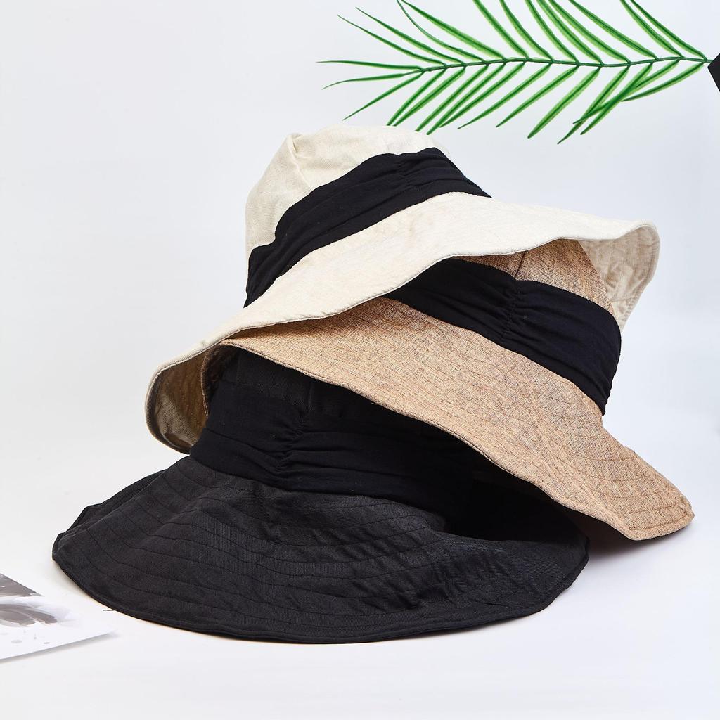 Women's Retro Japanese Style Wide Brim Dome Bucket Hat - Artistic Mountaineering Sun Protection
