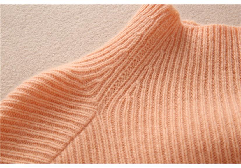 Ordos Cashmere Women's Stand-up Collar Garter Stitch Base Layer (Thickened Version)